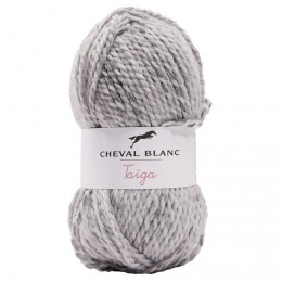 Pelote acrylique laine Cheval Blanc fil épais mélange Taïga 413 gris