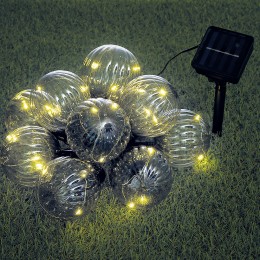 Guirlande solaire boule micro30 LEDs blanc chaud 1,8 m