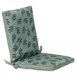 Coussin fauteuil de jardin motif feuillage vert et noir 92x42xép4cm