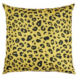 Coussin d'extérieur déperlant motif léopard jaune et noir 40x40cm