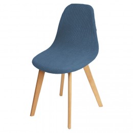 Housse de chaise scandinave extensible bleue 45x40xH45cm