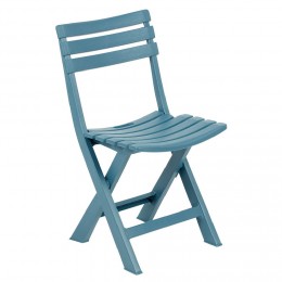 Chaise pliante Relax plastique bleu 44x41xH78cm