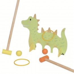 Jeu de croquet dinosaure 2-en-1 en bois