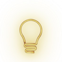Lampe néon LED forme ampoule jaune à suspendre L16,5xH26,5cm