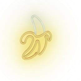 Lampe néon LED forme banane jaune à suspendre L19xH28,5cm