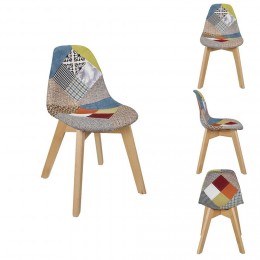 Chaise enfant patchwork multicolore 33,5x35,5xH58cm