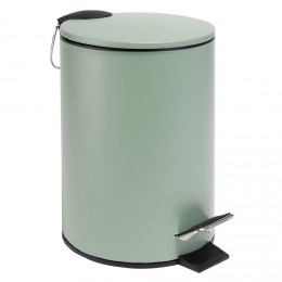 Poubelle salle de bain à pédale métal vert sauge 3L