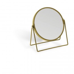 Miroir rond métal doré à poser 18x8xH20cm