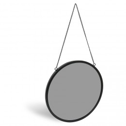 Miroir rond métal noir Ø30cm