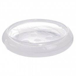 Porte savon en verre transparent et blanc Sunflow Ø12,4xH3cm