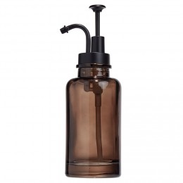 Distributeur de savon en verre ambre brun Ø7xH21cm