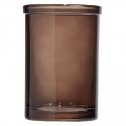 Gobelet en verre transparent ambre brun Ø7,5xH10,5cm