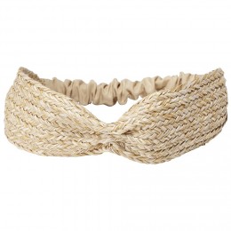 Headband bandeau d'été style paille beige Ø12cm