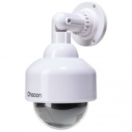 Caméra factice dôme LED blanc extérieur
