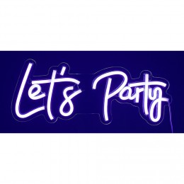 Néon LED Let's party violet 38x15cm