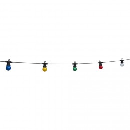 Guirlande guinguette 50 LEDs 10 boules multicolores 6m