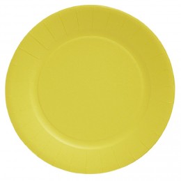 Assiette plate ronde carton jaune Ø23cm x10