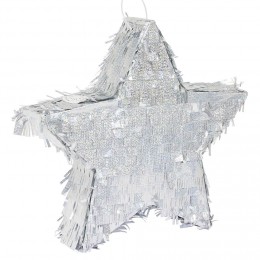 Piñata étoile argentée en carton