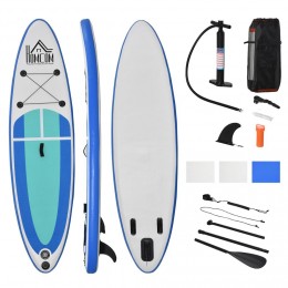 Stand up paddle gonflable surf planche de paddle pour adulte dim. 305L x 75l x 15H cm nombreux accessoires fournis PVC