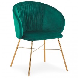 Chaise Smart Velours Vert Pieds Or