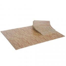 Tapis en mousse de protection sol tapis de fitness 62 cm x 62 cm x 1,5 cm avec bordures tapis puzzle 25 pièces 9,3 m² de surface imitation parquet en bois