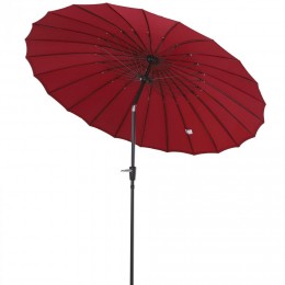 Parasol inclinable rond avec manivelle aluminium fibre de verre polyester diamètre 2,6 m coloris rouge