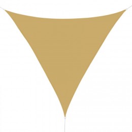 Voile d'ombrage triangulaire grande taille 6 x 6 x 6 m polyéthylène haute densité résistant aux UV coloris sable