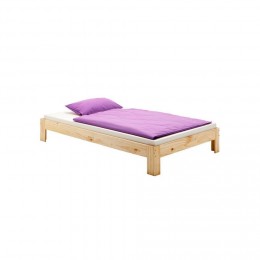 Lit futon THOMAS en pin massif 90 x 190 cm vernis naturel