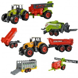 FARM Coffret jeu 6 engins agricoles jouets enfants tracteurs remorques