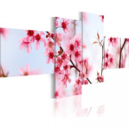 Tableau 4 panneaux fleurs de cerisier