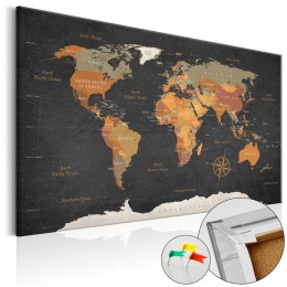 Tableau en liège Carte du monde les secrets de la Terre