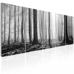 Tableau imprimé 5 panneaux Forêt monochrome