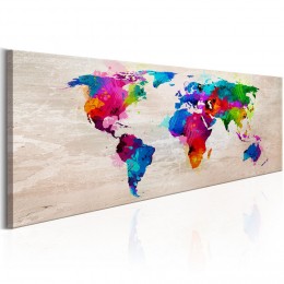Tableau imprimé Carte du monde subtilité des couleurs