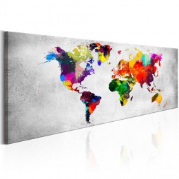 Tableau imprimé Carte du monde révolution en couleur