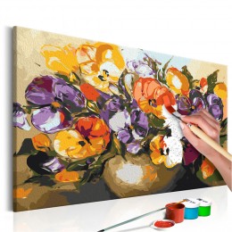 Tableau à peindre par soi-même Violas dans un vase