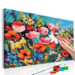 Tableau à peindre par soi-même Fleurs de champs colorées