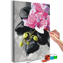 Tableau à peindre par soi-même Orchidée rose