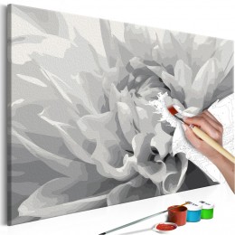Tableau à peindre par soi-même Fleur en noir et blanc
