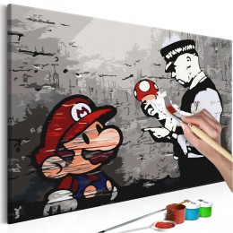 Tableau à peindre par soi-même Banksy Mario