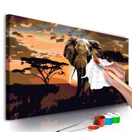 Tableau à peindre par soi-même Éléphant en Afrique