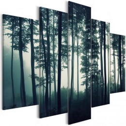 Tableau 5 panneaux lueur forêt sombre Dark Forest Wide