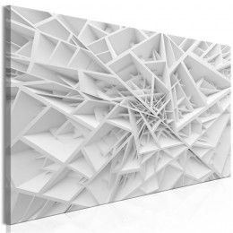 Tableau imprimé abstrait formes géométriques 3D blanc