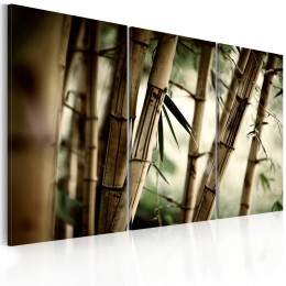 Tableau triptyque imprimé forêt de bambou décoration zen