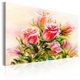 Tableau imprimé décoration roses effet peinture