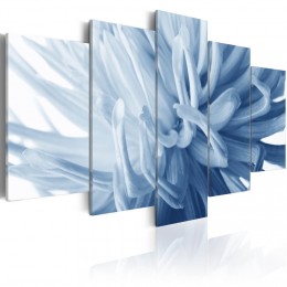 Tableau 5 panneaux imprimé Dahlia bleu