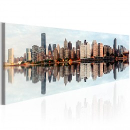 Tableau imprimé Manhattan dans le miroir de l'East River