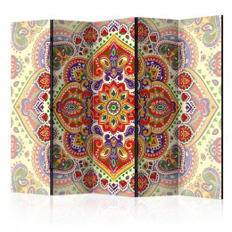 Paravent imprimé motif mandala multicolore 5 volets
