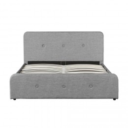 Cadre de lit gris clair coffre et tête de lit