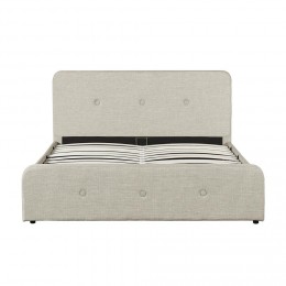Cadre de lit 2 places avec coffre et tête de lit beige