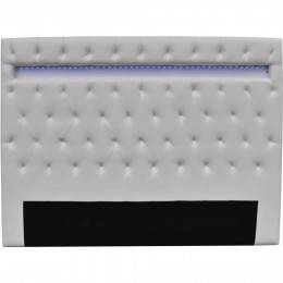Tête de lit Déco LED - 140 x 190 cm - Blanc